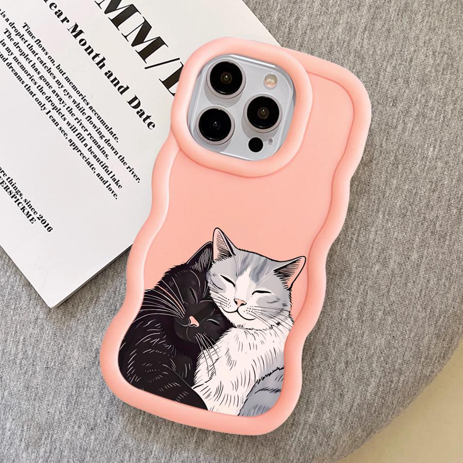 Case for iPhone 12 XR 16 Pro Max 11 8 14 13 17 Air 15 Plus Soft Phone Cover Cute Cat