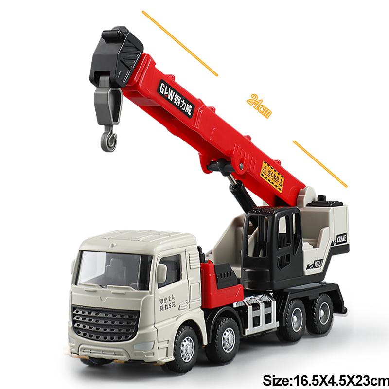 1:55 6 Styles Engineering Diecast Crane Excavator Truck Vehicle Construction Alloy+Plastic Inertial Model Toys for Children Boys