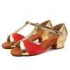 Rumba Latin Dance Womens Girls Shoes Low Heeled Ballroom Tango Shoes Soft Bottom Heeled 35cm