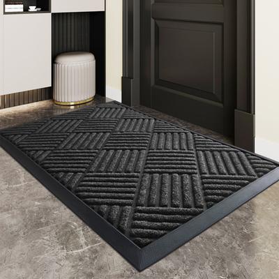 Front Door Mat Heavy Duty Non-Slip Rubber Doormat Indoor Outdoor Entrance Mat Trap Dirt And Moisture for Patio Porch Entryway