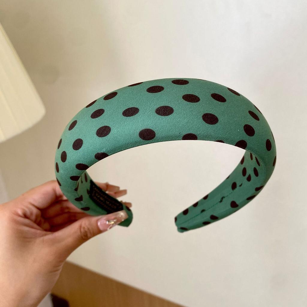 French Style Retro Wide-brimmed Polka Dot Sponge Fabric Handmade Elegant All-match High Top Hair Accessories Women