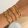 High-quality Women's European American Stainless Steel Zircon Chain Link Bracelet Light Luxury High-end Non-color-changing