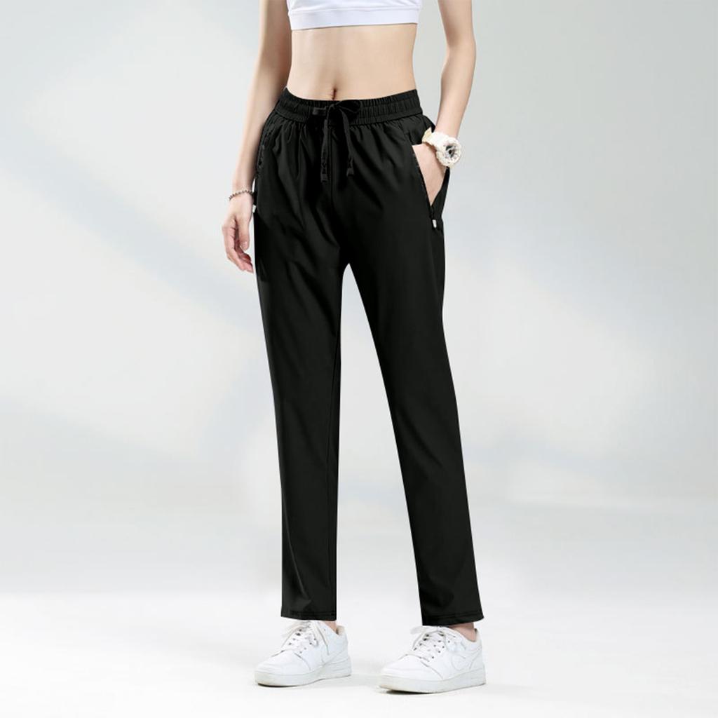 Women's Fashionable Quick-dry Leggings-style Solid-color Sports Trousers