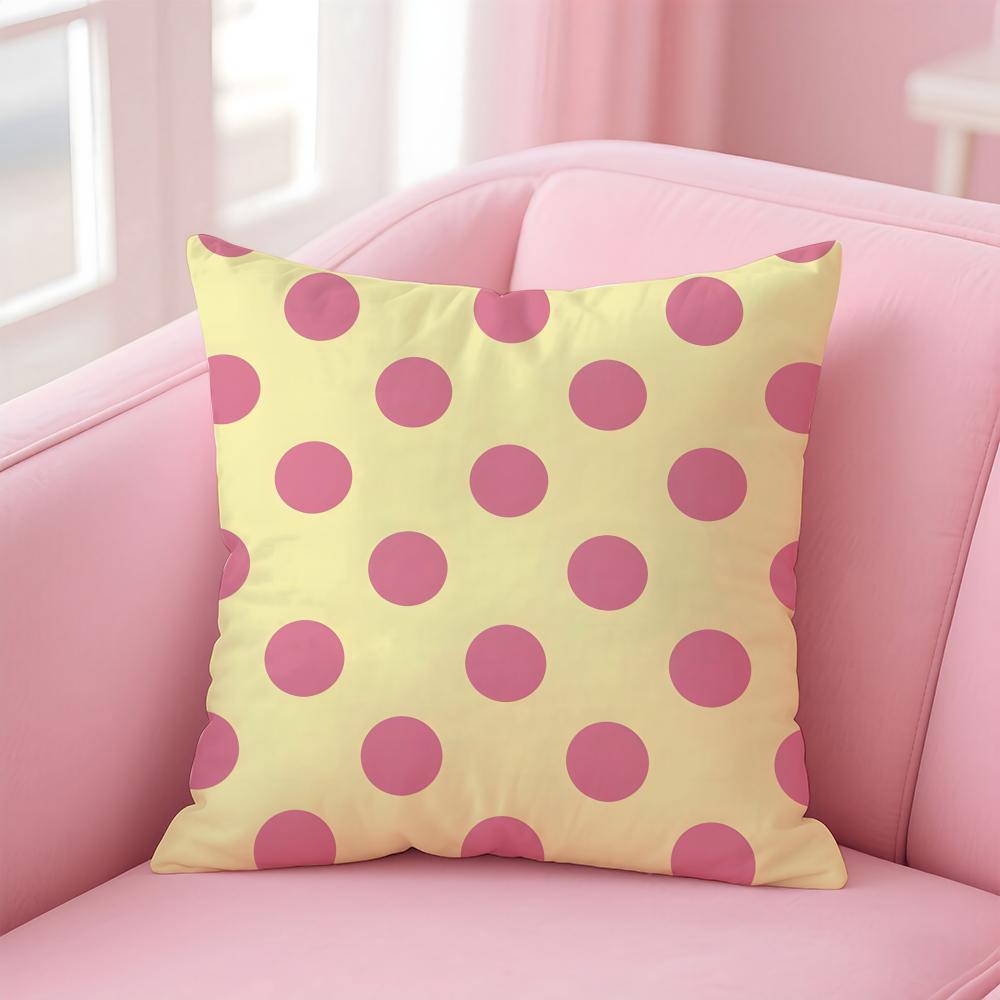 Simple Art Large Polka Dot Pattern Cushion Cover Pillowcase Short Plush Invisible Zipper Room Sofa Cushion Cover