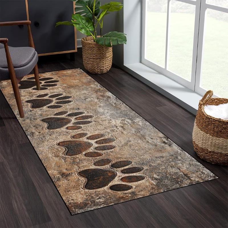 

Visual Paw Print Runner Rug Non-Slip Stain Resistant Carpet for Hallway Entryway Kitchen bedroom decor Home Decorative 40X120CM