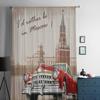 Moscow Vintage Poster Tulle Sheer Window Curtains For Living Room The Bedroom Modern Chiffon Voile Organza Curtains Decor Drapes