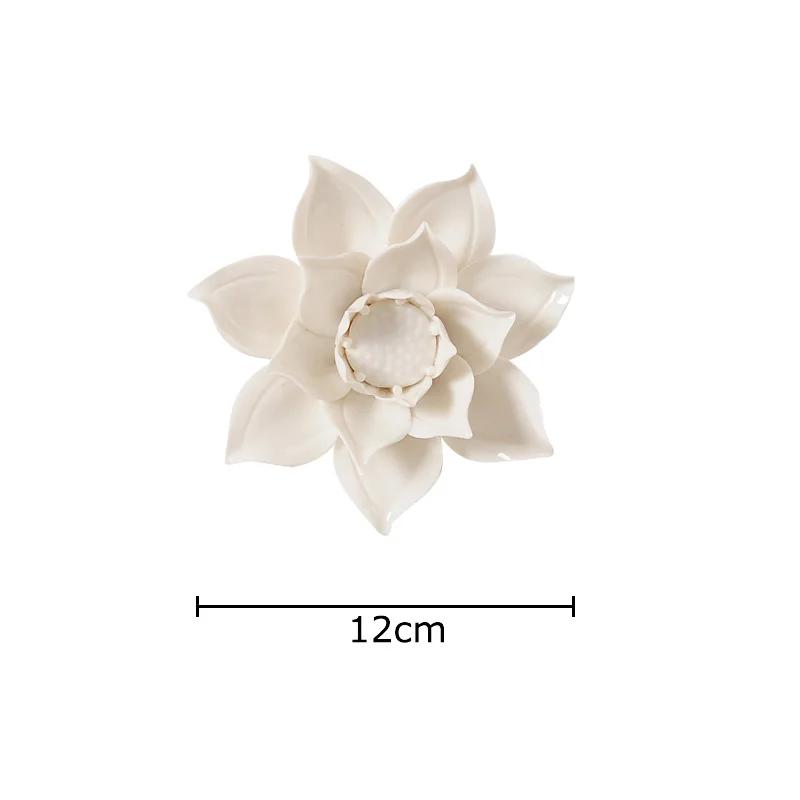 Blooming Flowers Porcelain Wall Hanging Ornaments Living Room Background Display Ceramic Peony Flower Wall-mounted Decorations