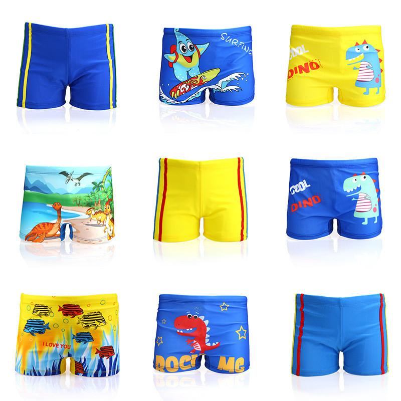 Baby Boys Cartoon Swim Shorts With Polyester Fabric For Water Play And Pool Fun