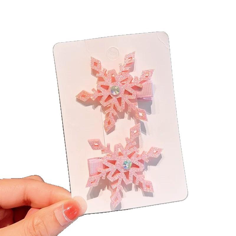 Shiny Children's Princess Snowflake Hair Clip - Versatile Duckbill Side Clip