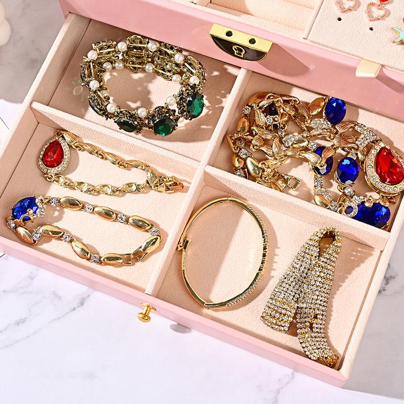 2024 New High-end Jewelry Jewelry Box Storage Box Ring Earrings Ear Studs Bracelet Necklace Jewelry Storage Gift Box Display Box