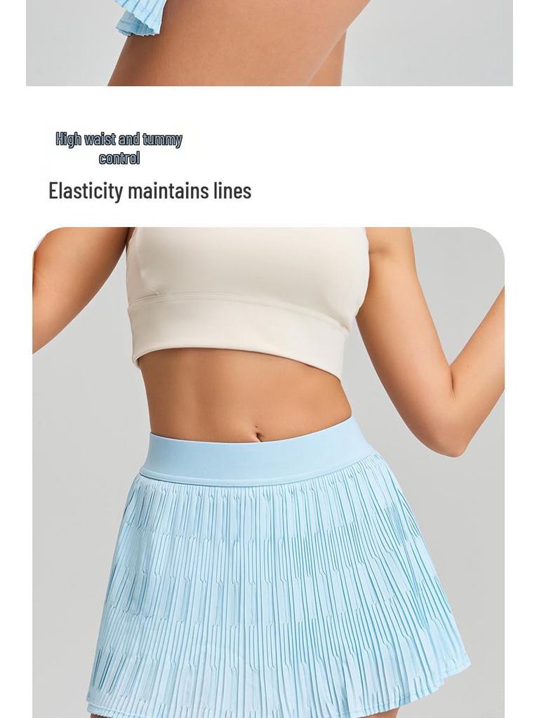 Alo Sco Grenzüberschreitender Schmal geschnittener Antibakterieller Golfrock & Tennisrock mit Anti-Exposure Yoga-Shorts.