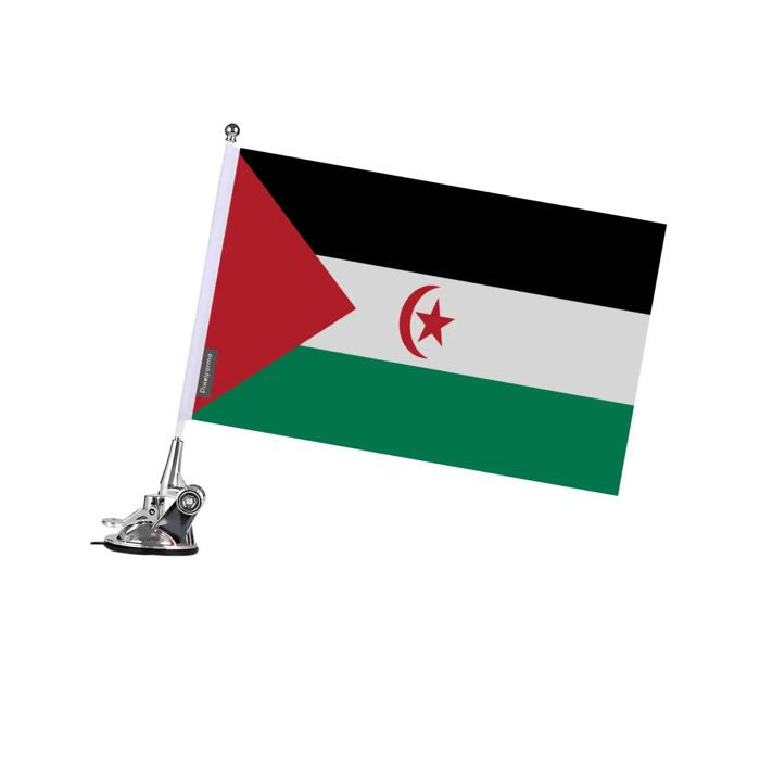 Mât à Ventouse Drapeau République arabe sahraouie démocratique 27 x 35 cm