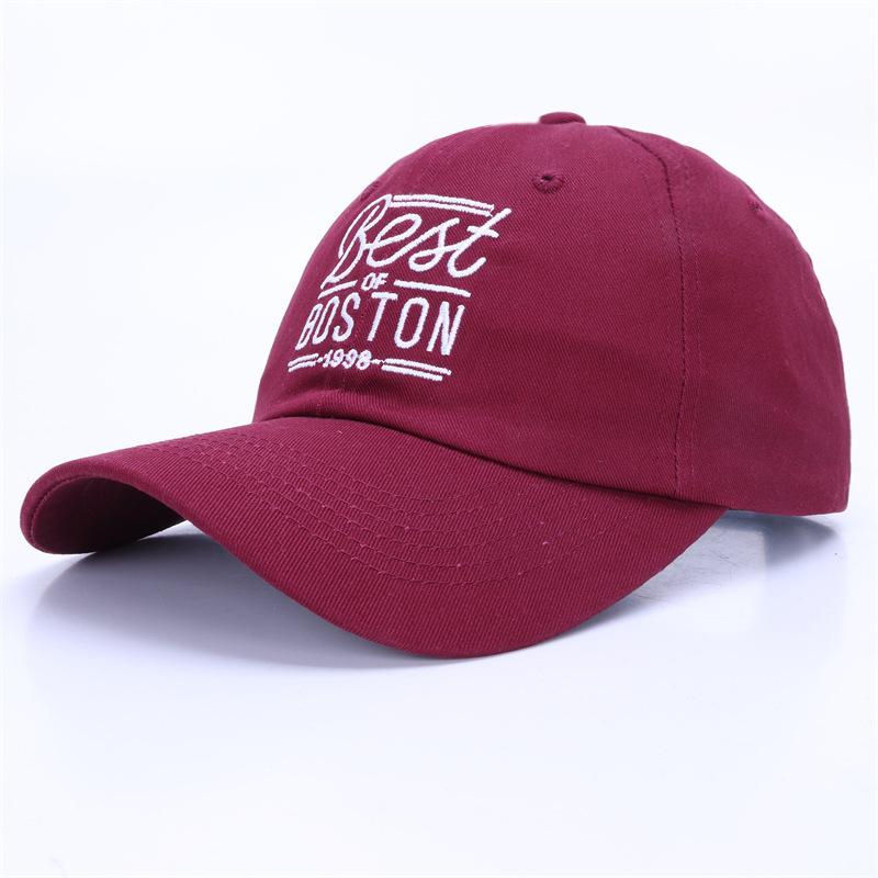 New Fashion Ethnic Curved Embroidered Letters BOSTON 6-Panel Baseball Cap Spring Summer Cotton Sunshade Men All-match