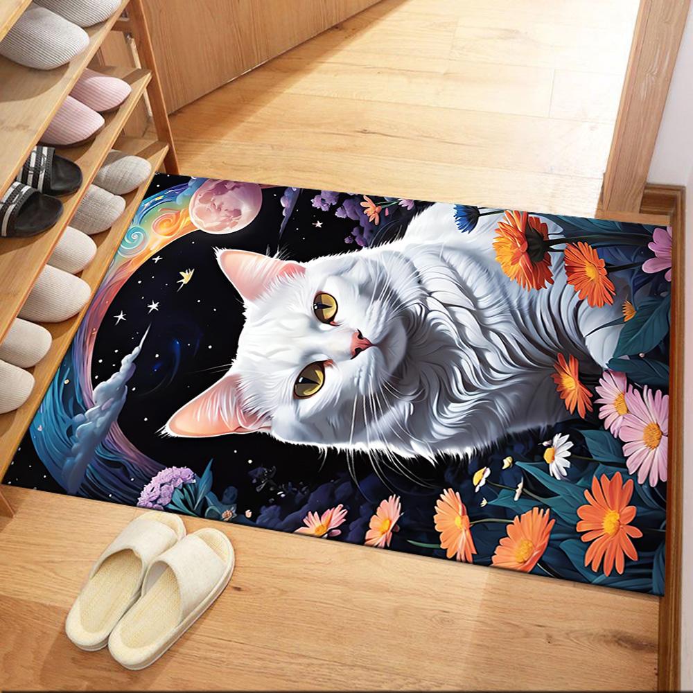 Verspielte Katzen Garten Träume Fußmatten für Wohnzimmer, Schlafzimmer und Zimmerdekoration Sind für Geschenke geeignet.
