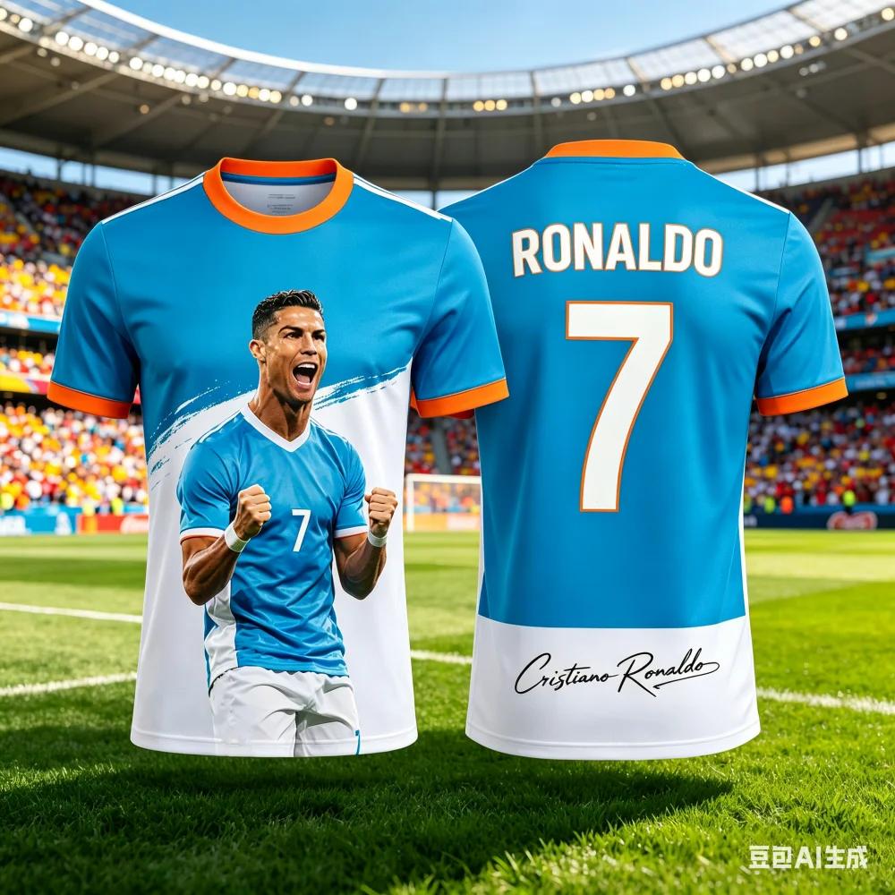 

New 2026 Ronaldo Fan Edition Soccer Jersey Kids Quick Dry Breathable 3D Print Football Shirt Summer Outdoor Sports T Shirt 6XL