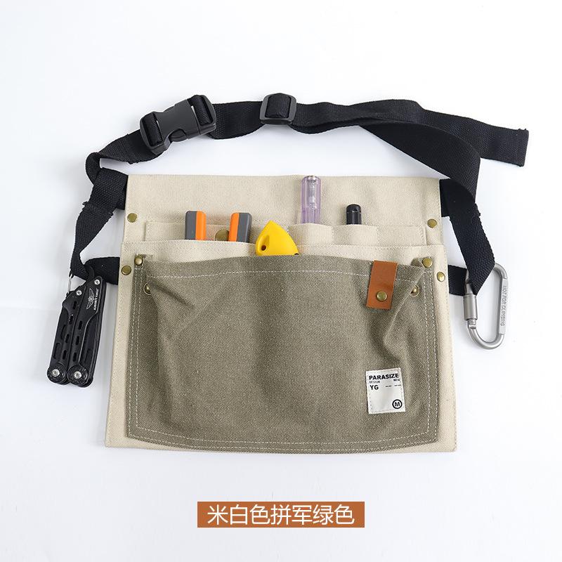 Canvas Wear-Resistant Apron Fanny Pack, Special For Hydropower Carpentry, Portable Multi-Pocket Tool Storage Fanny Pack