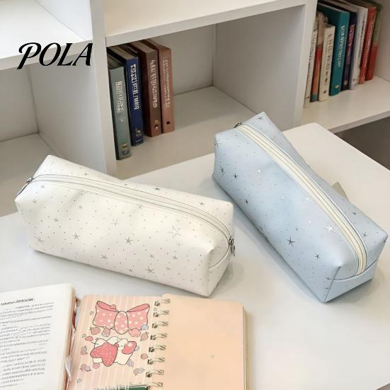 Stars Pencil Case Glitter Star Case, Oxford Cloth Small Pouch Aesthetic for Students with Zipper, Stationary Makeup Cosmetic Bag Girls Boys Minimalist