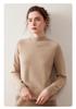 Women's Korean Style Cashmere Sweater: Half-High Collar, Solid Color, Short Raglan Sleeve, Perfect for Autumn and Winter