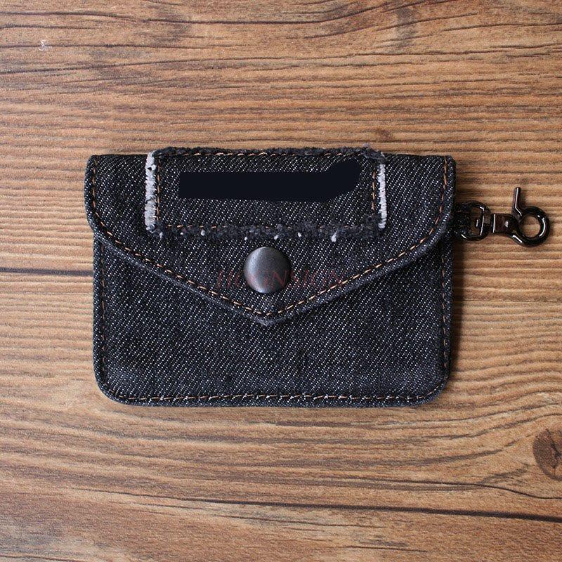 1pcs Retro denim fabric card bag for men and women, compact, ultra-thin, simple, zero wallet, driver's license