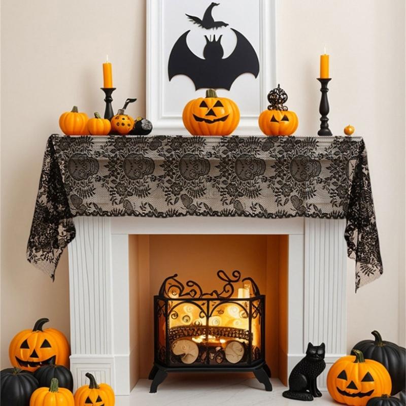 Skull Halloween Table Runner Decorative Lace Perfect For Dining Decoration Party And Seasonal Celebration