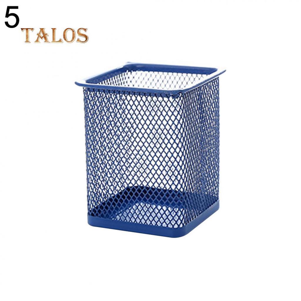 Metal Hollow Pen Pencil Holder Vase Pot Tidy Stationery Storage Desk Container Writting Instruments