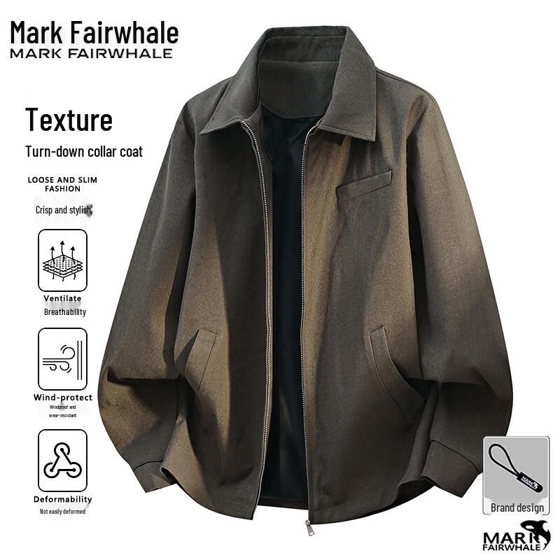 MARK FAIRWHALE Men's Loose Fit Casual Lapel Jacket