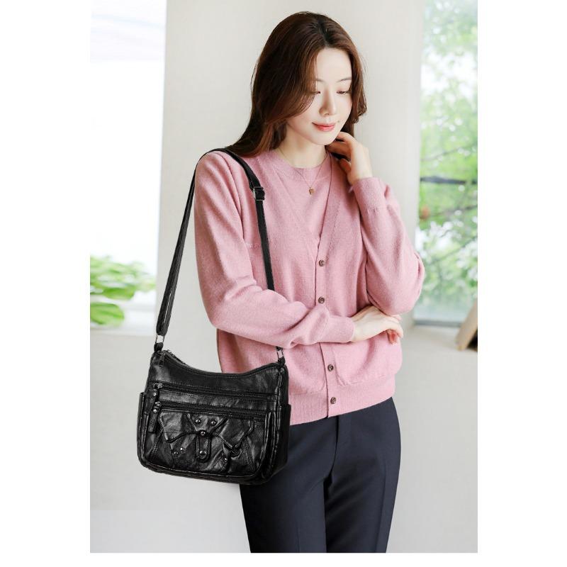 Vintage PU Leer Grote Capaciteit Casual Crossbody Tas