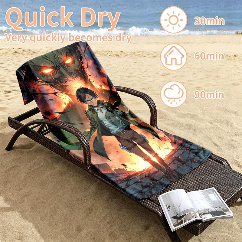 Attack on Titan Beach towels also serve as bath towels summer essential a musthave for the outdoors the beach and the pool