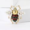 Exquisite Versatile Alloy Pearl Bee Brooch Temperament Creative Women'S Cardigan Coat Corsage Jewelry Pin