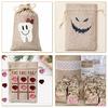 30 drawstring linen bag with tag and lanyard reusable gift storage bag for wedding party, jewelry storage, Christmas and coffee related gifts brown