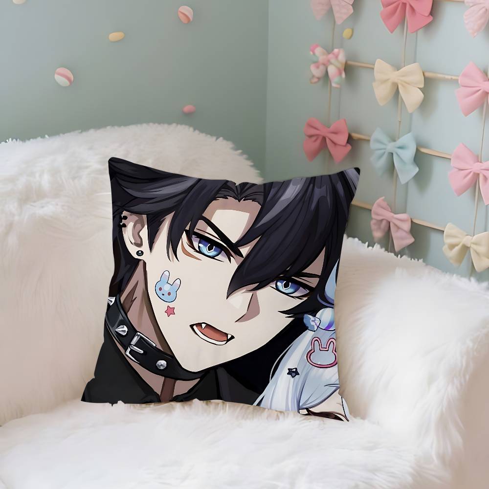 Cute Wriothesley Kawaii Case Plush Fabric Soft Pillowcase Double Sided Print Cushion Cover Household Gifts