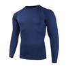Men's Quick-Dry Sports Compression Shirts Tights Solid Color Crew Neck Fitness Top