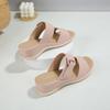 Women Slippers Summer Outside 2025 New European American Sandals Women's Shoes Comfortable Casual Beach Slope Heel Slippers