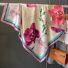 90×90Cm  Retro Double-Sided Printed Scarf Neck Scarf High-End Fashion Age-Reducing Silk Scarf Fashionable Scarf With Shawl