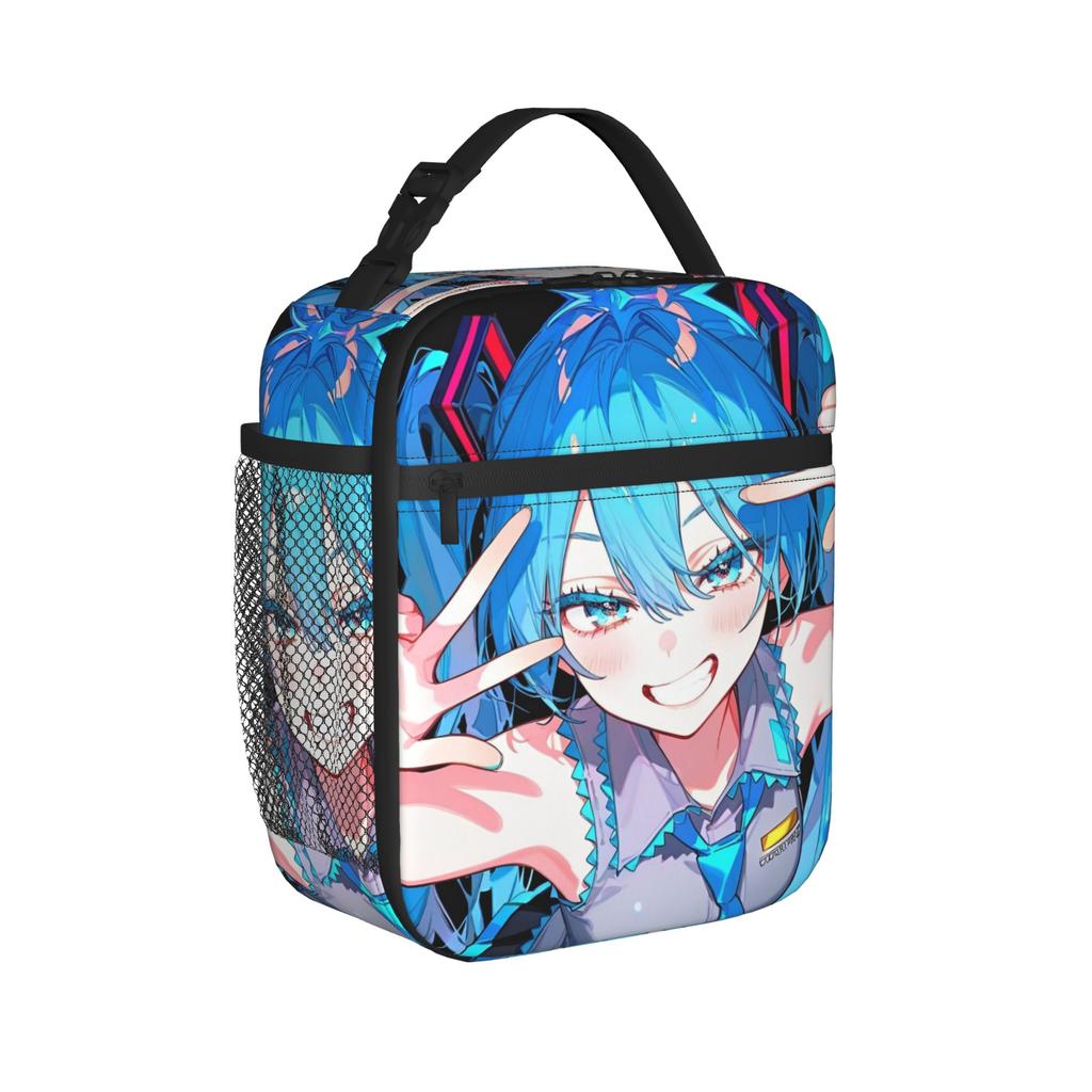Hatsune Miku  Insulated Lunch Bags Cooler Bag ,Meal Container Anime Manga High Capacity Tote Lunch Box Bento Pouch College