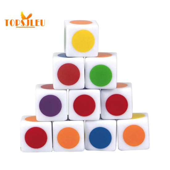 

Красочные игральные кости — 10 шт., 16 мм, обучение основным и вторичным цветам, увлекательные обучающие игры, прочный акрил, 6-сторонние обучающие кубики для распознавания цветов 16mm