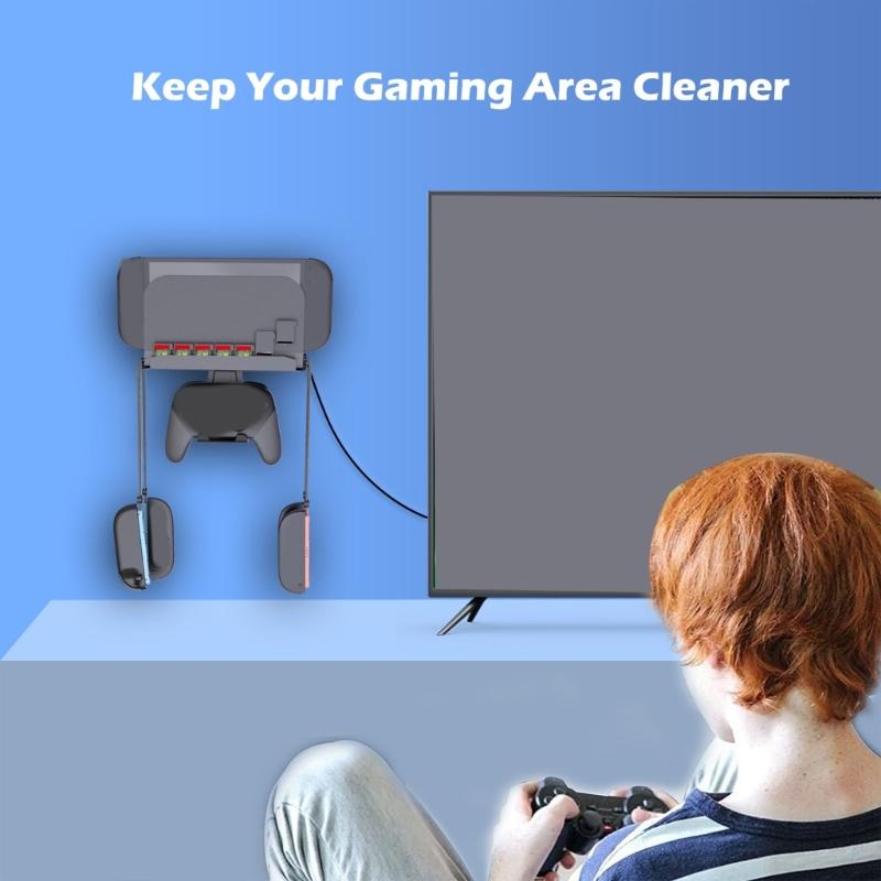 Vertikaler Geräte-Ständer Wandhalterung Gestell Stahlkonstruktion Effektives offenes Design Verhindert Überhitzung für NS2 Gaming-Serie