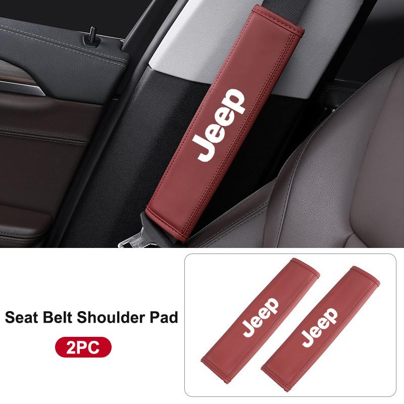 2pcs Car Seat Belt Safety Belt Shoulder Cover Protection Pad For Jeep Compass Renegade Wrangler Patriot Liberty WK2 KL MP BU SRT X4