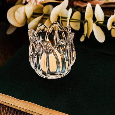Blume Form Glas Kerze Halter Teelicht Stehen Votiv für