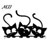 Bedroom Wall Hanging Art Metal Black Cat Art, Cartoon Kitten Silhouette Decoration, Decorative Iron Sign Sculpture for Lovers, Minimalist Room Living