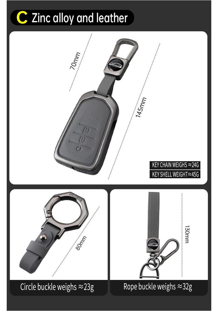 Elephant Grey Car Key Holder for Isuzu Model A