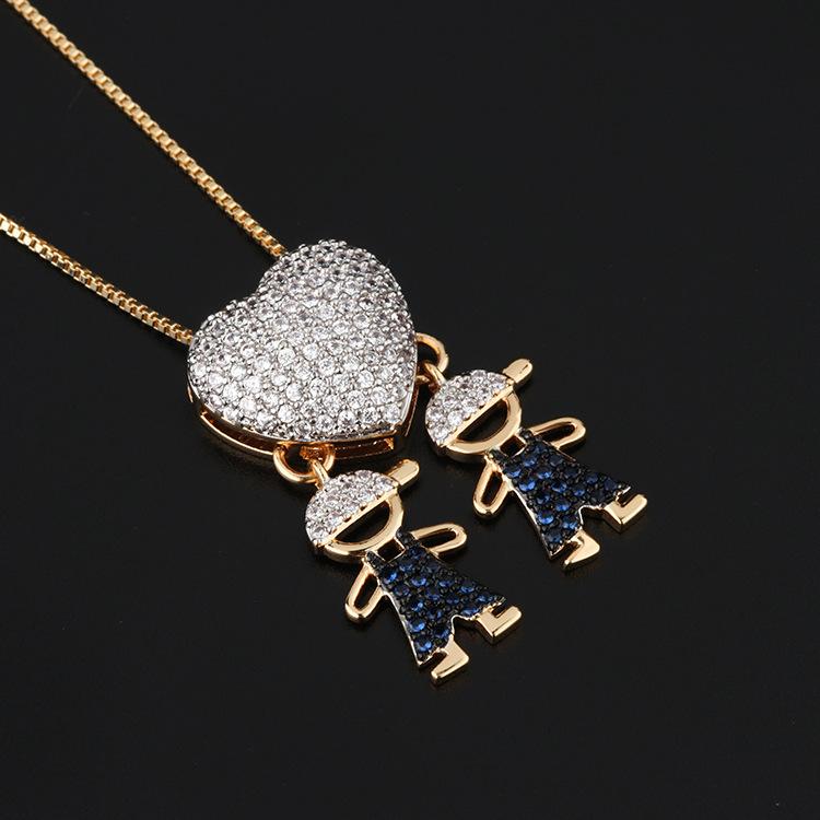 Trend Halskette Damen Kreative Farbe Zirkonium Niedlicher Puppenanhänger Personalisierte Liebeshalskette Anhänger