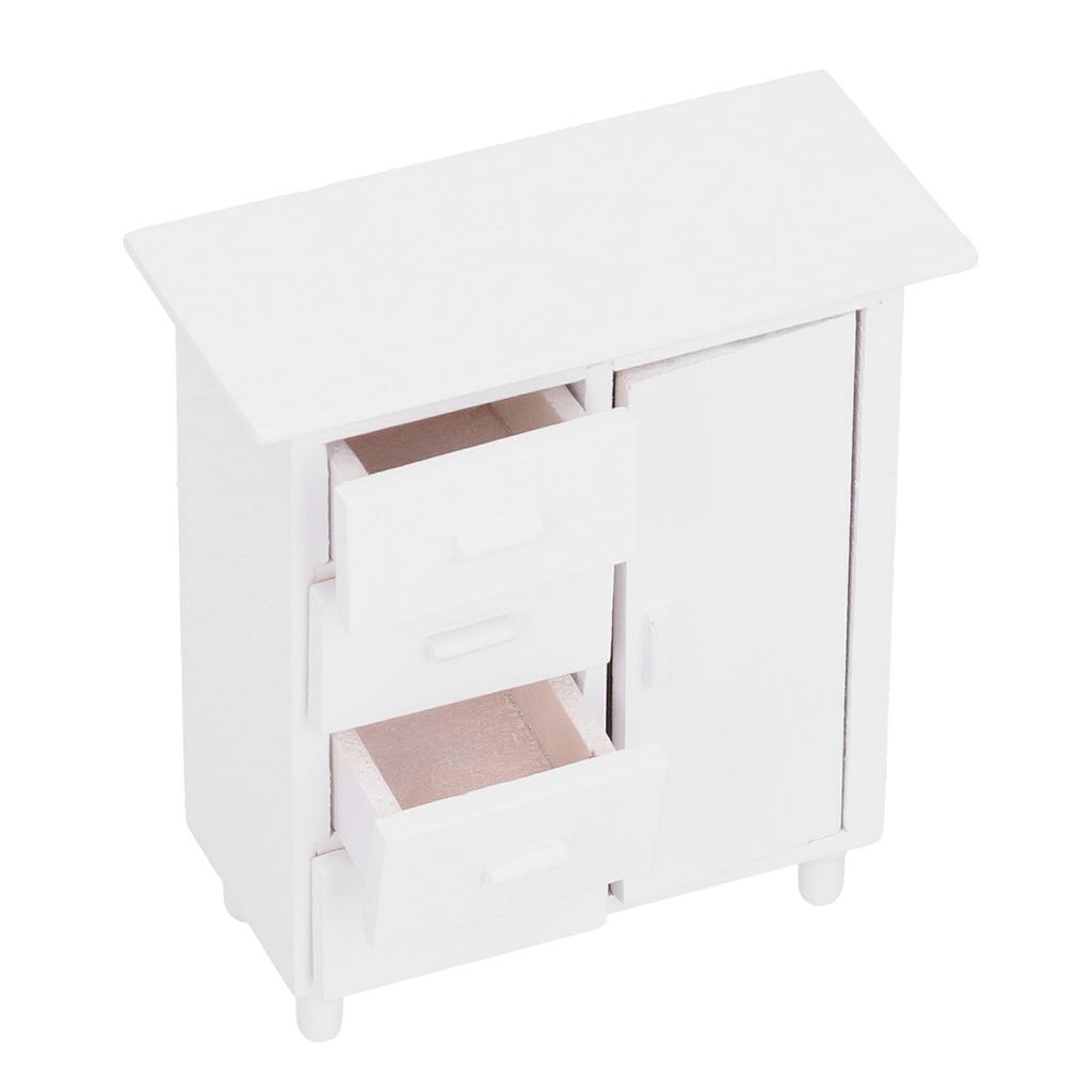 1:12 Miniature Cabinet Decorative Wooden Cabinet Furniture Model Toy Dollhouse Accessories