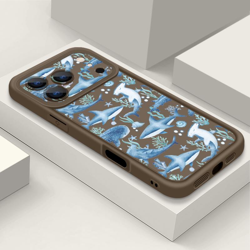 Blue and white surfing wave phone Case For iPhone 17 Pro Max 17e 16e Shockproof Silicone Soft Bumper Cover For iPhone 16 15 14 13 Pro Max 11