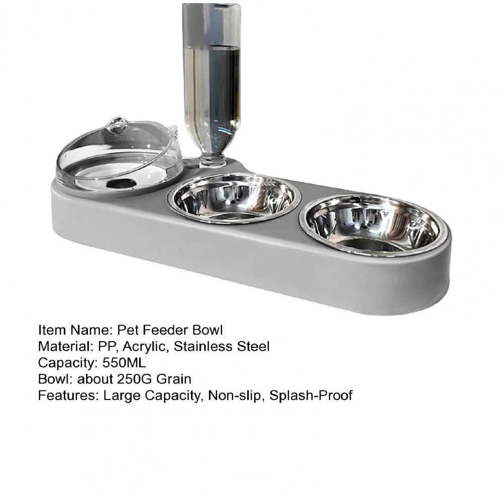 41.5*15.5cm High-Capacity Pet Feeder Bowl Set With Beveled Mouth Automatic Drinking Water Splash-Proof Cat Dog Food Bowl Feeder
