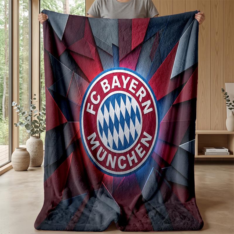 Bayern Munich Theme Blanket Soft Flannel Blanket Plush Throw Blanket Cozy Sofa Bed Blanket for Home Decor