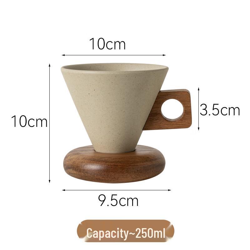 Shangqi Retro Ceramic Coffee Cup & Saucer Set