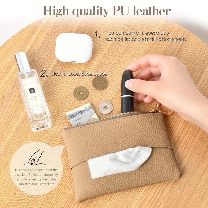 Tissue Bag PU Leather Napkin Holder Papers Box Home Office Living Room Container Dustproof Storage Table Decoration