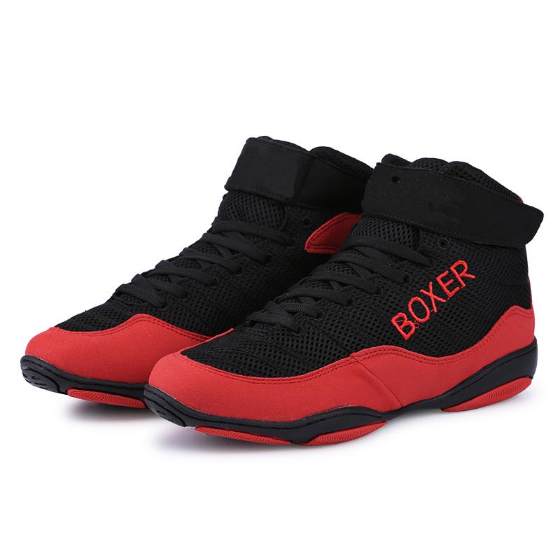 Chaussures de lutte légères pour salle de sport Hommes Femmes Maille respirante Chaussures de boxe Baskets respirantes pour femmes pour arts martiaux Sparring libre