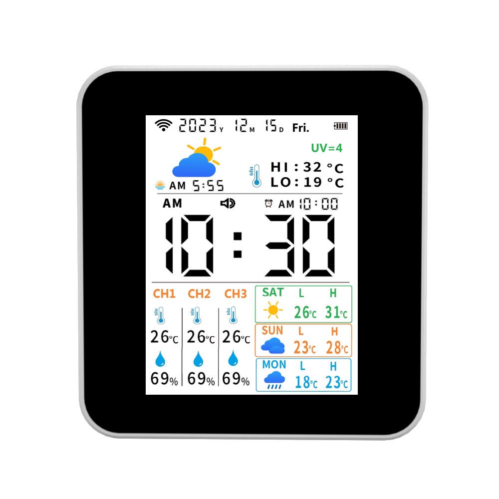 Tuya WiFi Smart Weather Station & Wireless Indoor-Outdoor Thermohygrometer Clock